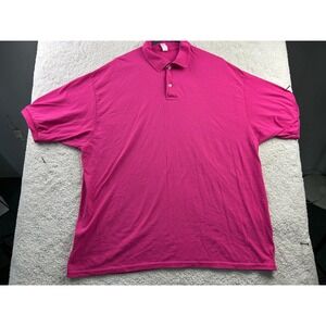 Jerzees Men's‎ Polo Shirt 2XL Pink Cotton Polyester Blend